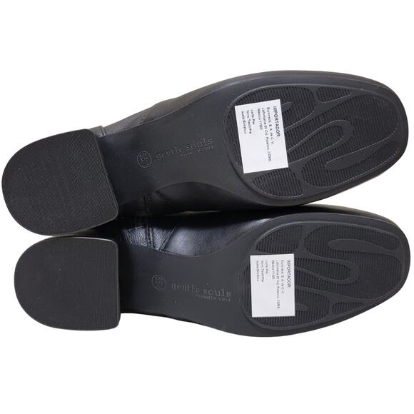 Gentle Souls Emily Block Heel Ankle Sock Booties Size US 5.5M Black Leather - Picture 4 of 5